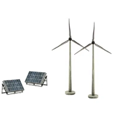 Woodland Scenics Scene-a-rama Scene Setters Alternative Energy Set - Wind Turbines & Solar Panels - Pack Of 2