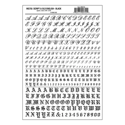 Woodland Scenics Script & Old English - Black