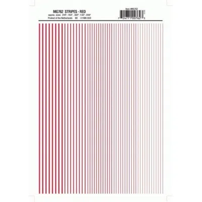 Woodland Scenics Stripes Dry Transfer Decals Red