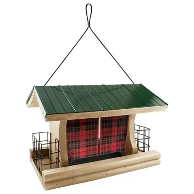 Woodlink Buffalo Plaid Ranch Bird Feeder In Green
