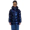 Woodpecker Bumnester 3/4 Length Quilted Coat In Blue