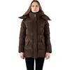 Woodpecker Bumnester 3/4 Length Quilted Coat In Brown
