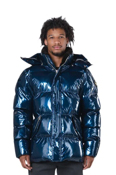 Woodpecker Bumnester 3/4 Length Quilted Coat In Blue