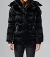 Woodpecker Bumnester Puffer Coat In All Wet Black In Multi