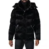 Woodpecker Bumnester Water Resistant Hooded Puffer Jacket In All Wet Black