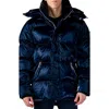 Woodpecker Bumnester Water Resistant Hooded Puffer Jacket In All Wet Navy