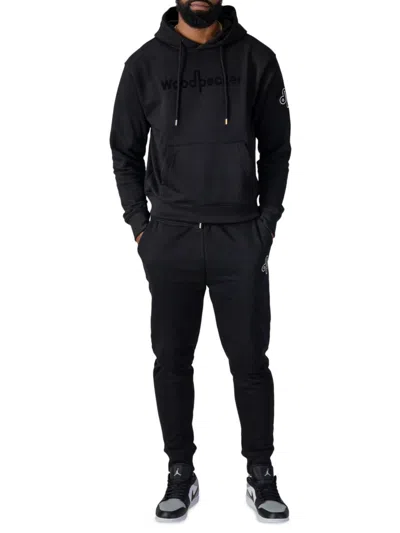 Woodpecker Men's 2-piece Logo Hoodie & Jogger Sweatsuit In Black