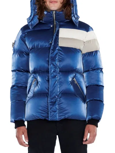 Woodpecker Men's Bumnester Heavy Weight Hooded Puffer Jacket In Mercury Marine