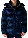 Woodpecker Bumnester Water Resistant Hooded Puffer Jacket In All Wet Navy