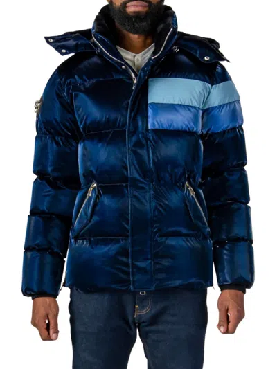 Woodpecker Men's Bumnester Heavy Weight Puffer Jacket In Blue Steel
