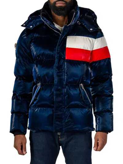 Woodpecker Men's Bumnester Heavy Weight Puffer Jacket In Red White Blue