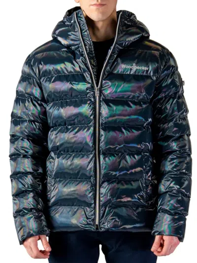 Woodpecker Men's Regular Fit Puffer Jacket In Raven Black