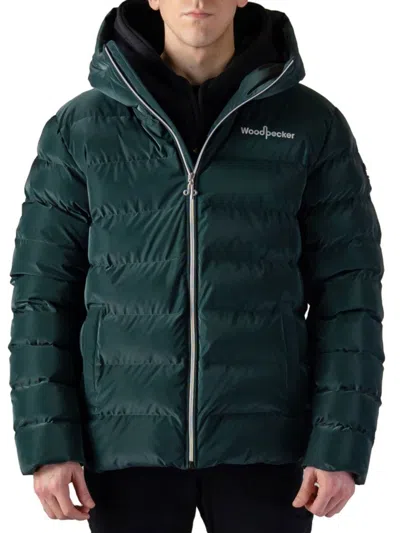 Woodpecker Men's Sparrow Medium Regular Fit Puffer Jacket In Green