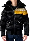 Woodpecker Men's Woody Faux Fur Trim Regular Fit Puffer Bomber Jacket In Firebird