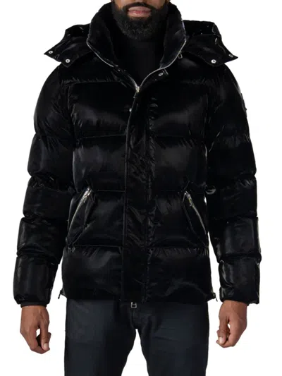 Woodpecker Men's Woody Faux Fur Trim Regular Fit Puffer Bomber Jacket In Magnum