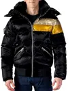 Woodpecker Sparrow Water Resistant Hooded Puffer Jacket In Firebird