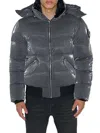 Woodpecker Woody Water Resistant Hooded Puffer Bomber Jacket In Grey