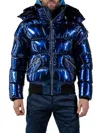 Woodpecker Men's Woody Hooded Bomber Puffer Jacket In Oily Blue