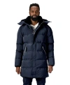 Woodpecker Penguin Long Length Quilted Coat In Blue