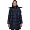 Woodpecker Penguin Long Length Quilted Coat In Blue
