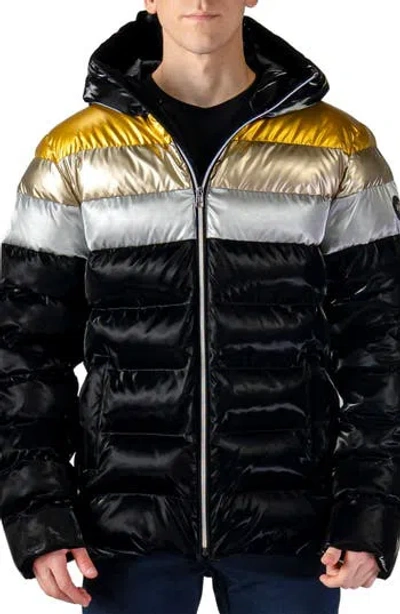 Woodpecker Sparrow Water Resistant Hooded Puffer Jacket In Firebird