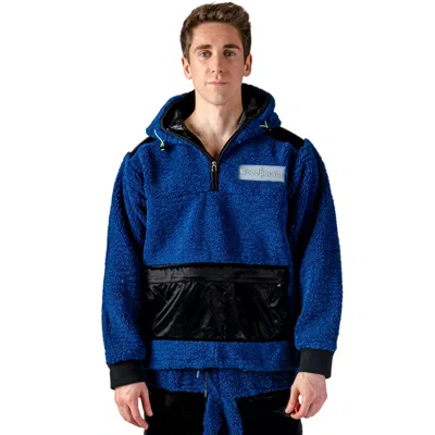 Woodpecker Unisex Teddy Fleece Hoodie In Blue