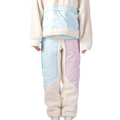 Woodpecker Unisex Teddy Fleece Track Pants In White