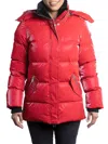 Woodpecker Women's Bumnester Faux Fur Lined Puffer Coat In All Wet Red