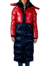 Woodpecker Women's Faux Fur Longline Puffer Parka In Red White