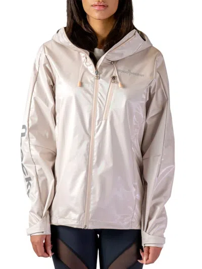 Woodpecker Women's Logo Iridescent Rain Jacket In Pink
