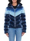 Woodpecker Women's Robin Hooded Puffer Jacket In Blue Steel