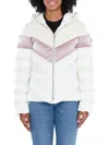 Woodpecker Women's Robin Hooded Puffer Jacket In Snow Pony Pink
