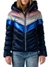 Woodpecker Women's Robin Hooded Puffer Jacket In Thunder Blue