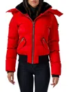 Woodpecker Woody Water Resistant Faux Fur Lined Hooded Quilted Puffer Jacket In All Wet Red