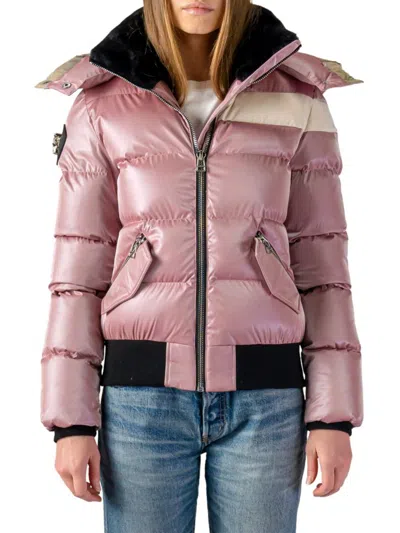 Woodpecker Women's Woody Faux Fur Lined Puffer Jacket In Arctic Rose