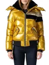 Woodpecker Women's Woody Faux Fur Lined Puffer Jacket In Gold