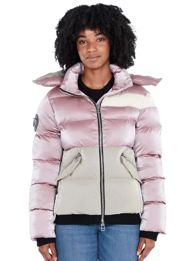 Woodpecker Woody Bomber Puffer Coat In Arctic Rose In Multi