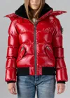 Woodpecker Woody Bomber Puffer Jacket In Raspberry In Red