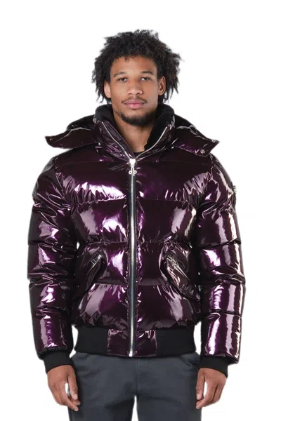 Woodpecker Woody Bomber Quilted Coat In Purple
