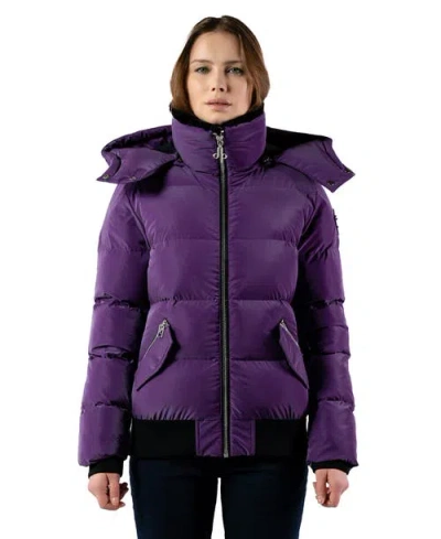 Woodpecker Woody Bomber Quilted Coat In Purple