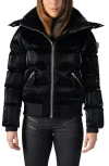 Woodpecker Woody Water Resistant Faux Fur Lined Hooded Quilted Puffer Jacket In All Wet Black