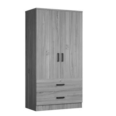 Woodpeckers Furniture And Mattress 2-door Armoire With 2-drawers (grey)