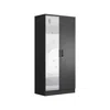 Woodpeckers Furniture And Mattress 2 Doors Wardrobe Mirrored Door In Black