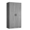 Woodpeckers Furniture And Mattress 2 Doors Wardrobe With Shelves In Gray