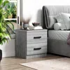 Woodpeckers Furniture And Mattress 2 Drawers Nightstand In Grey Color