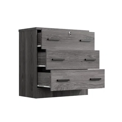 Woodpeckers Furniture And Mattress 3 Drawers Chest In Grey Color