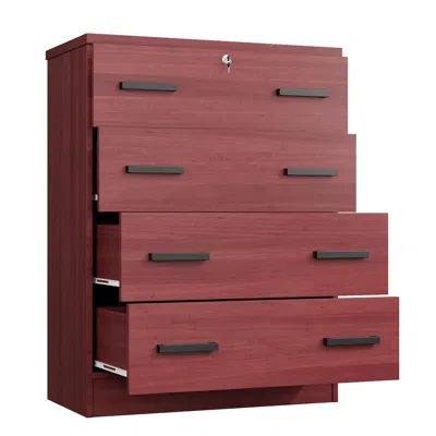 Woodpeckers Furniture And Mattress 4 Drawers Chest In Mahogany Color