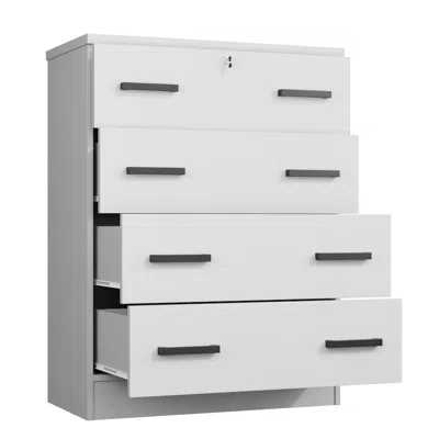 Woodpeckers Furniture And Mattress 4 Drawers Chest In White Color