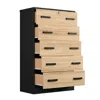Woodpeckers Furniture And Mattress 5 Drawer Chest Wooden Dresser With Lock In Multi Color