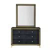 Woodpeckers Furniture And Mattress 6 Drawer Dresser With Gold Legs And Trim - Fully -assembled And Ready To Use